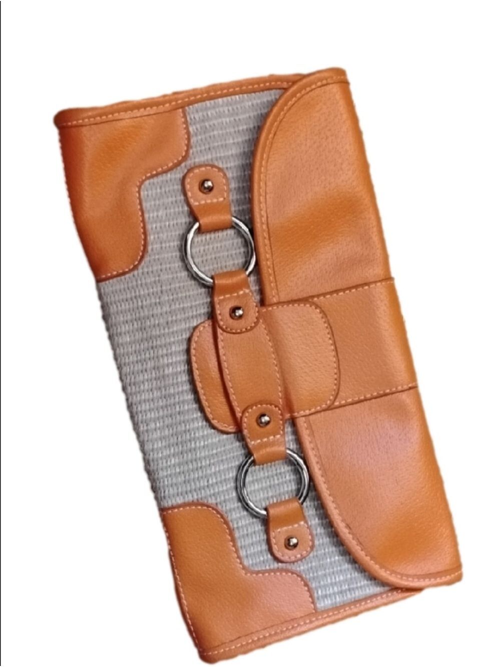 Merona Collection Leather And Weave Design With Silver Hardware.